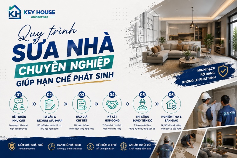 Quy trình sửa nhà chuyên nghiệp giúp hạn chế phát sinh