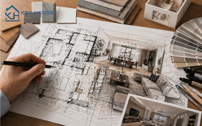 Thiết kế chi tiết từ công năng đến phối cảnh thẩm mỹ