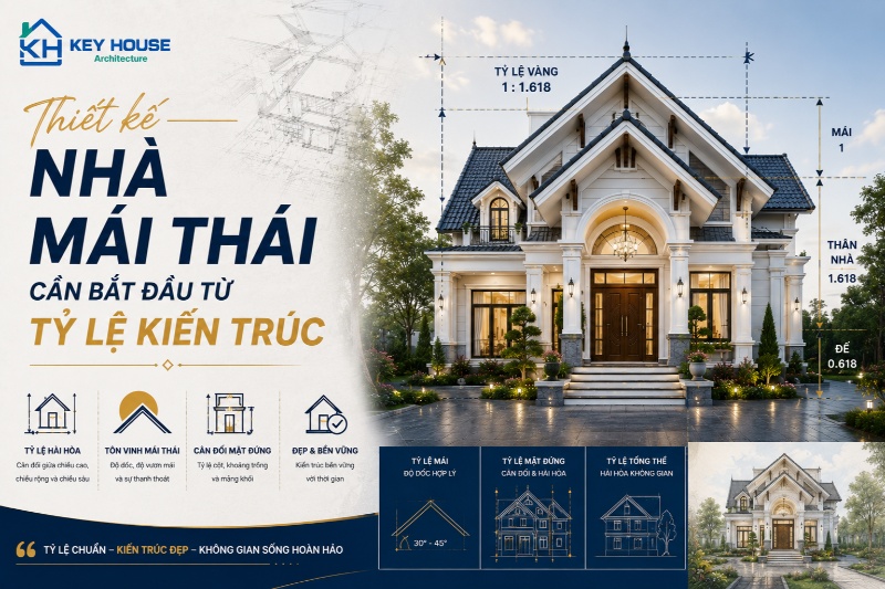 Thiết kế nhà mái thái cần bắt đầu từ tỷ lệ kiến trúc