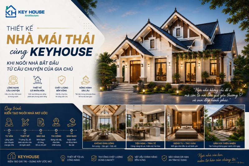 Thiết kế nhà mái thái cùng KEYHOUSE: Khi ngôi nhà bắt đầu từ câu chuyện của gia chủ