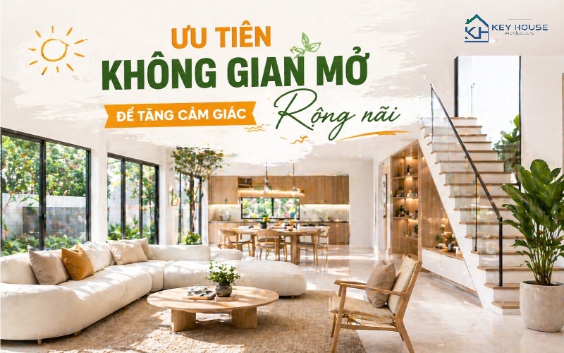 Ưu tiên không gian mở để tăng cảm giác rộng rãi