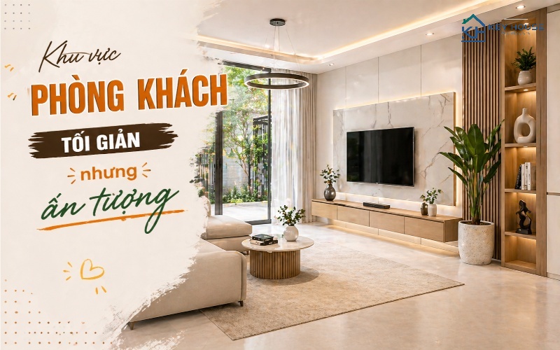 Khu vực phòng khách – tối giản nhưng ấn tượng