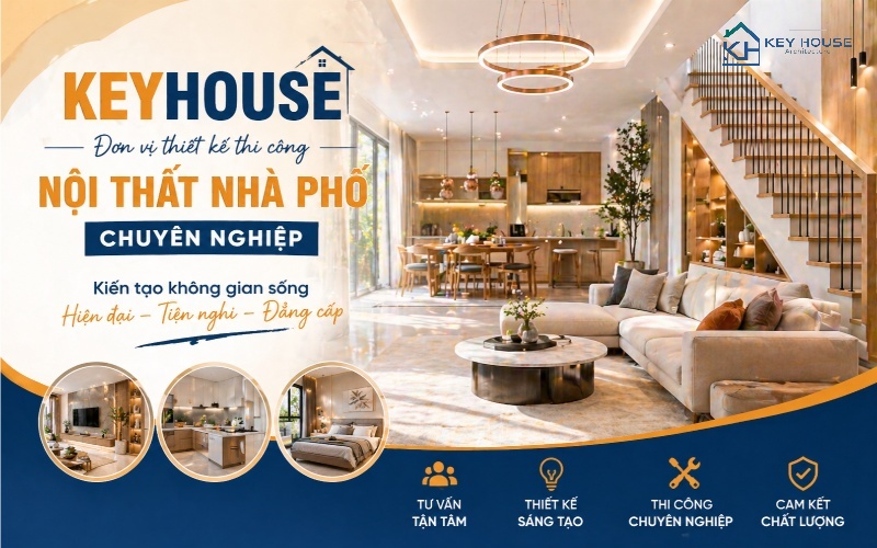 Keyhouse – Đơn vị thiết kế thi công nội thất nhà phố chuyên nghiệp