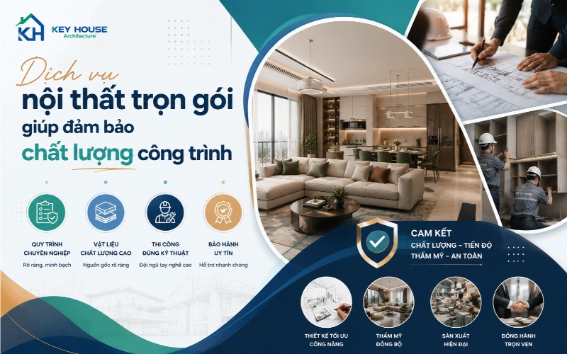 Dịch vụ nội thất trọn gói giúp đảm bảo chất lượng công trình