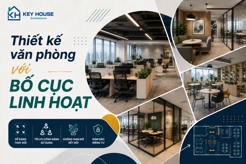 Thiết kế văn phòng với bố cục linh hoạt