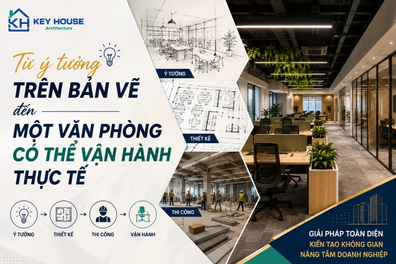 Từ ý tưởng trên bản vẽ đến một văn phòng có thể vận hành thực tế