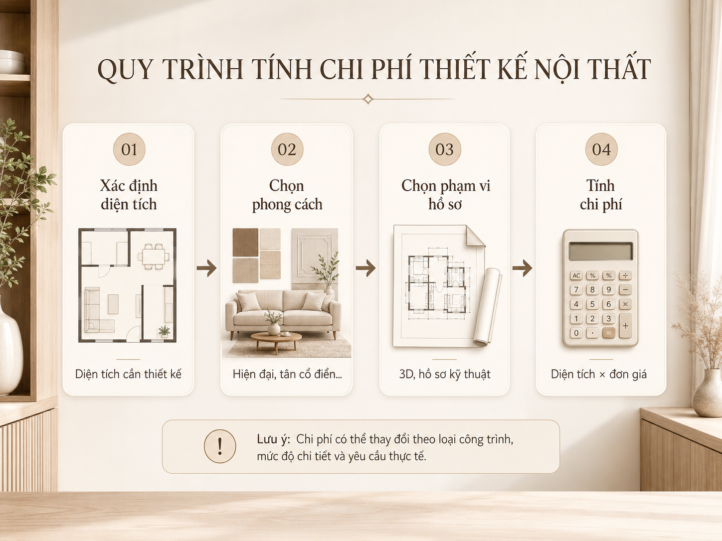 Quy trình tính chi phí thiết kế nội thất