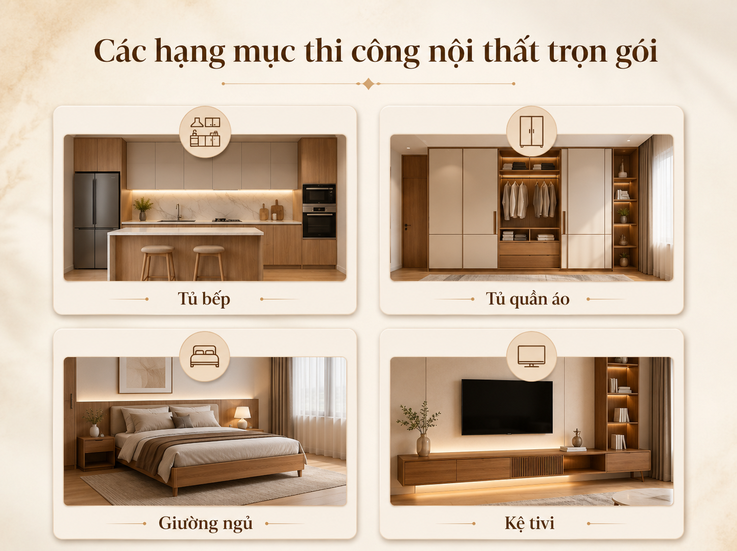 Các hạng mục thi công nội thất trọn gói